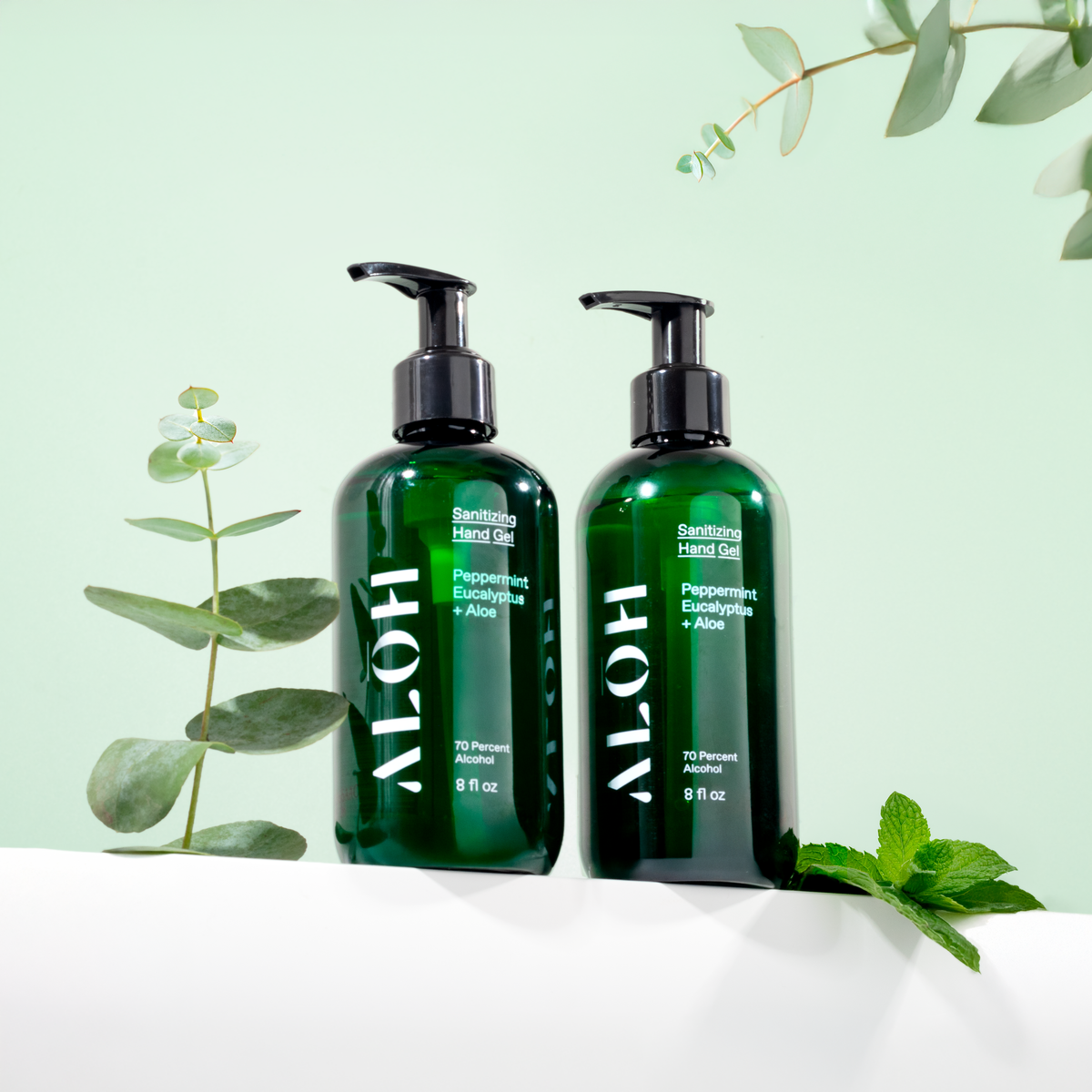 Peppermint Eucalyptus + Aloe Sanitizing Hand Gel – ALŌH