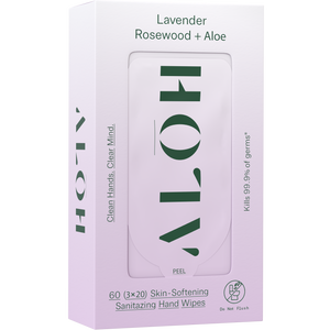 Open image in slideshow, Lavender Rosewood + Aloe Skin-Softening Sanitizing Hand Wipes
