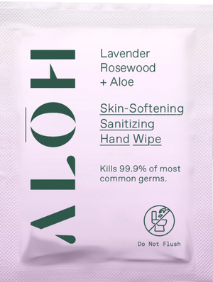 Lavender Rosewood + Aloe Individually Wrapped Sanitizing Hand Wipes