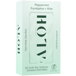 Open image in slideshow, Peppermint Eucalyptus + Aloe  Skin-Softening Sanitizing Hand Wipes
