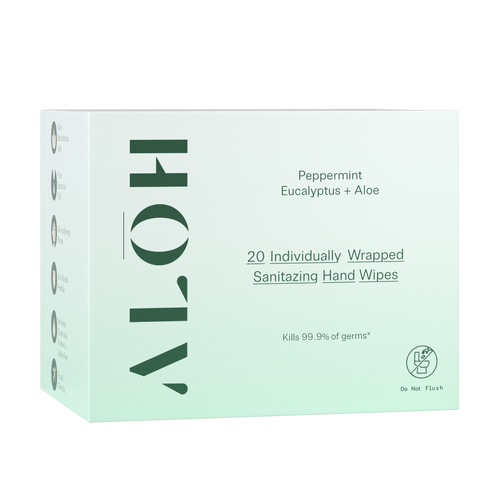 Peppermint Eucalyptus + Aloe Individually Wrapped Sanitizing Hand Wipes