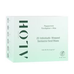 Peppermint Eucalyptus + Aloe Individually Wrapped Sanitizing Hand Wipes