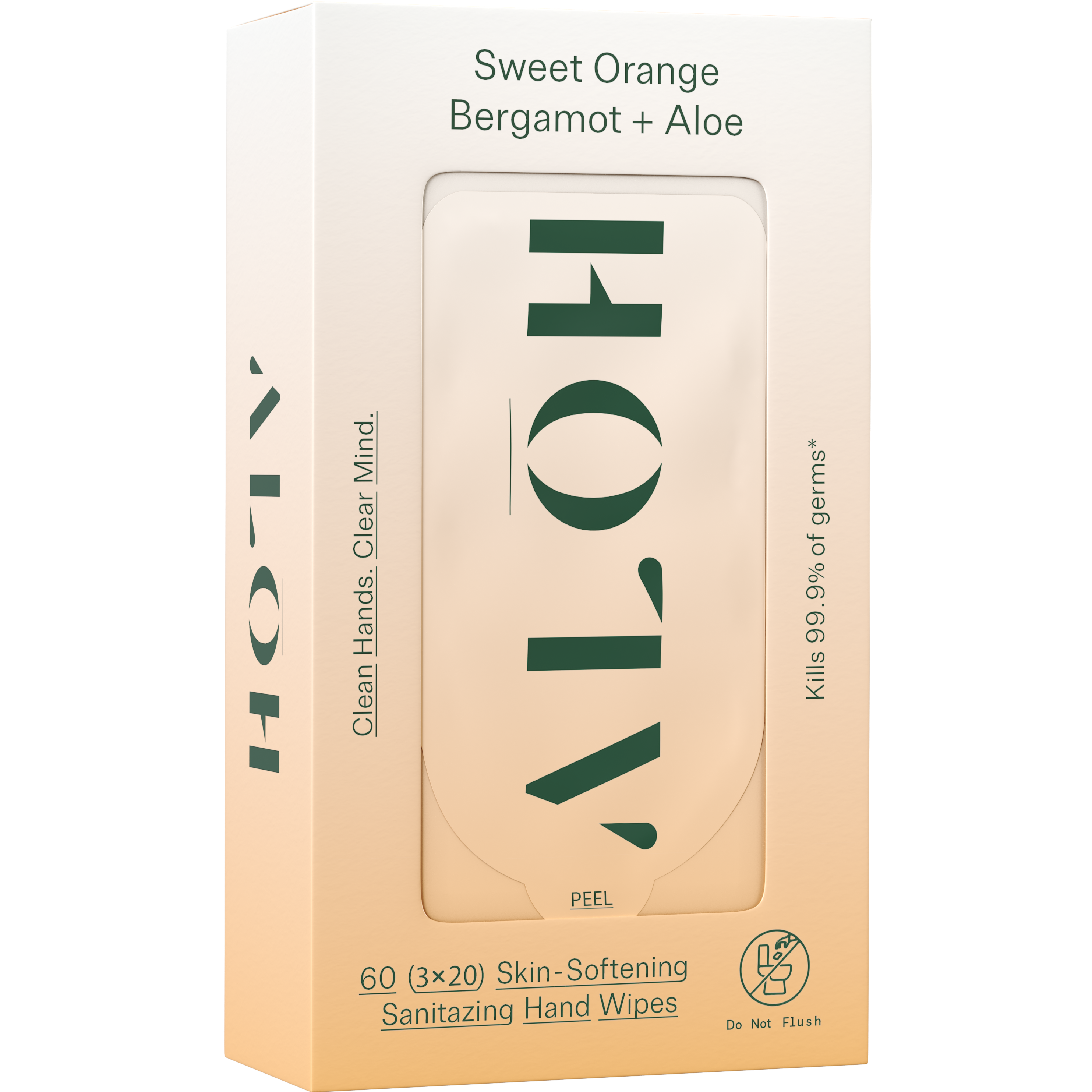 Sweet Orange Bergamot + Aloe Skin-Softening Sanitizing Hand Wipes