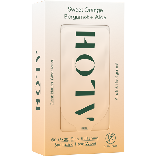 Sweet Orange Bergamot + Aloe Skin-Softening Sanitizing Hand Wipes