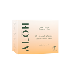 Sweet Orange Bergamot + Aloe Individually Wrapped Sanitizing Hand Wipes