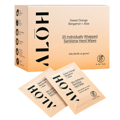 Sweet Orange Bergamot + Aloe Individually Wrapped Sanitizing Hand Wipes